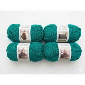 Bernat Roving Yarn, Lot of 4, Teal, Acrylic/Wool Blend, Bulky